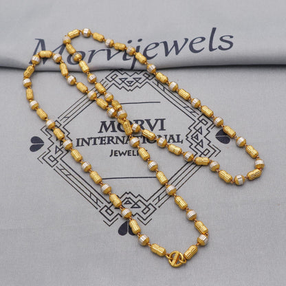 22k Gold Chain Beads Necklace Jewelry, Diamond Cut Beads 22kt Chain, Indian Gold Chain, Party Wear Chain, K6244