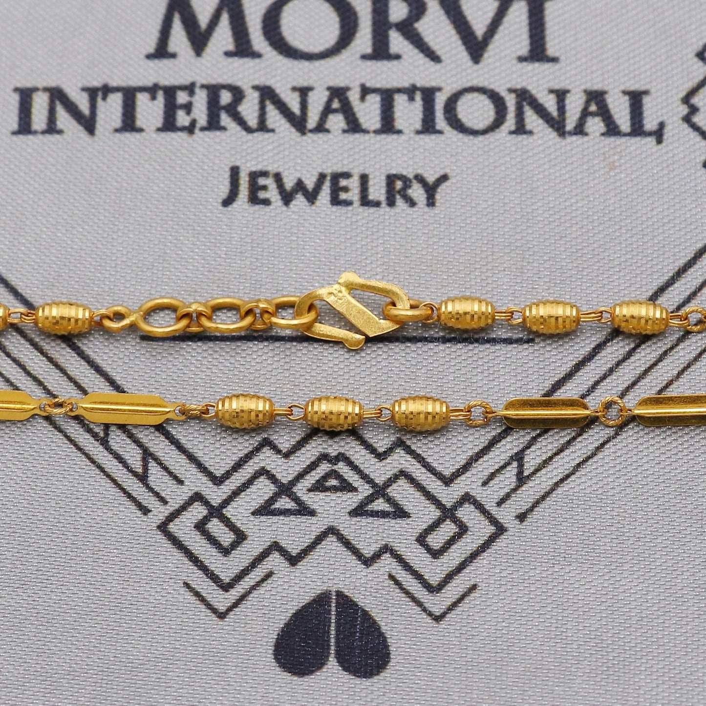 22k Gold Chain Beads Necklace Jewelry, Barrel beads 22kt Chain, Indian Gold Chain, Party Wear Chain, Gold Beads Indian Mala, K6246