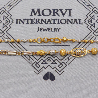 22k Gold Chain Beads Necklace Jewelry, designer beads 22kt Chain, Indian Gold Chain, Party Wear Chain, Gold Beads Indian Mala, K6247