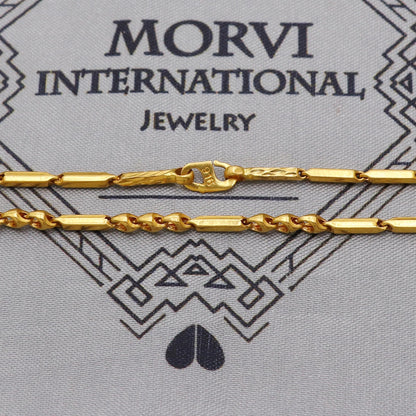 22k Gold Chain Beads Necklace Jewelry, Pipe/Bar Link Chain 22kt Chain, Indian Gold Chain, Party Wear Chain, Gold Beads Indian Mala, K6248