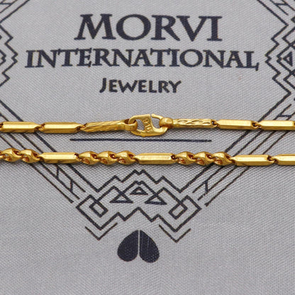 22k Gold Chain Beads Necklace Jewelry, Pipe/Bar Link Chain 22kt Chain, Indian Gold Chain, Party Wear Chain, Gold Beads Indian Mala, K6248