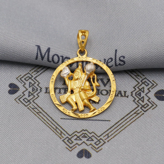 Hanuman ji hindu god 22k Gold Pendant Indian 22kt Jewelry made in india, K6265