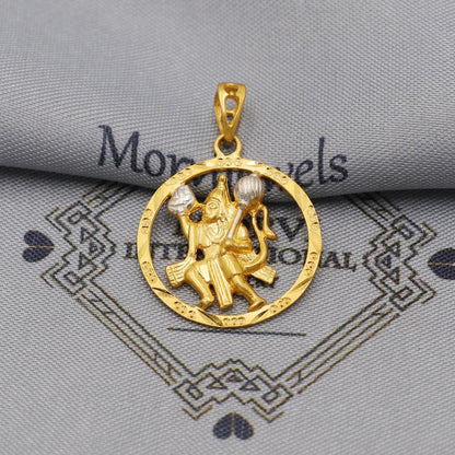 Hanuman ji hindu god 22k Gold Pendant Indian 22kt Jewelry made in india, K6265