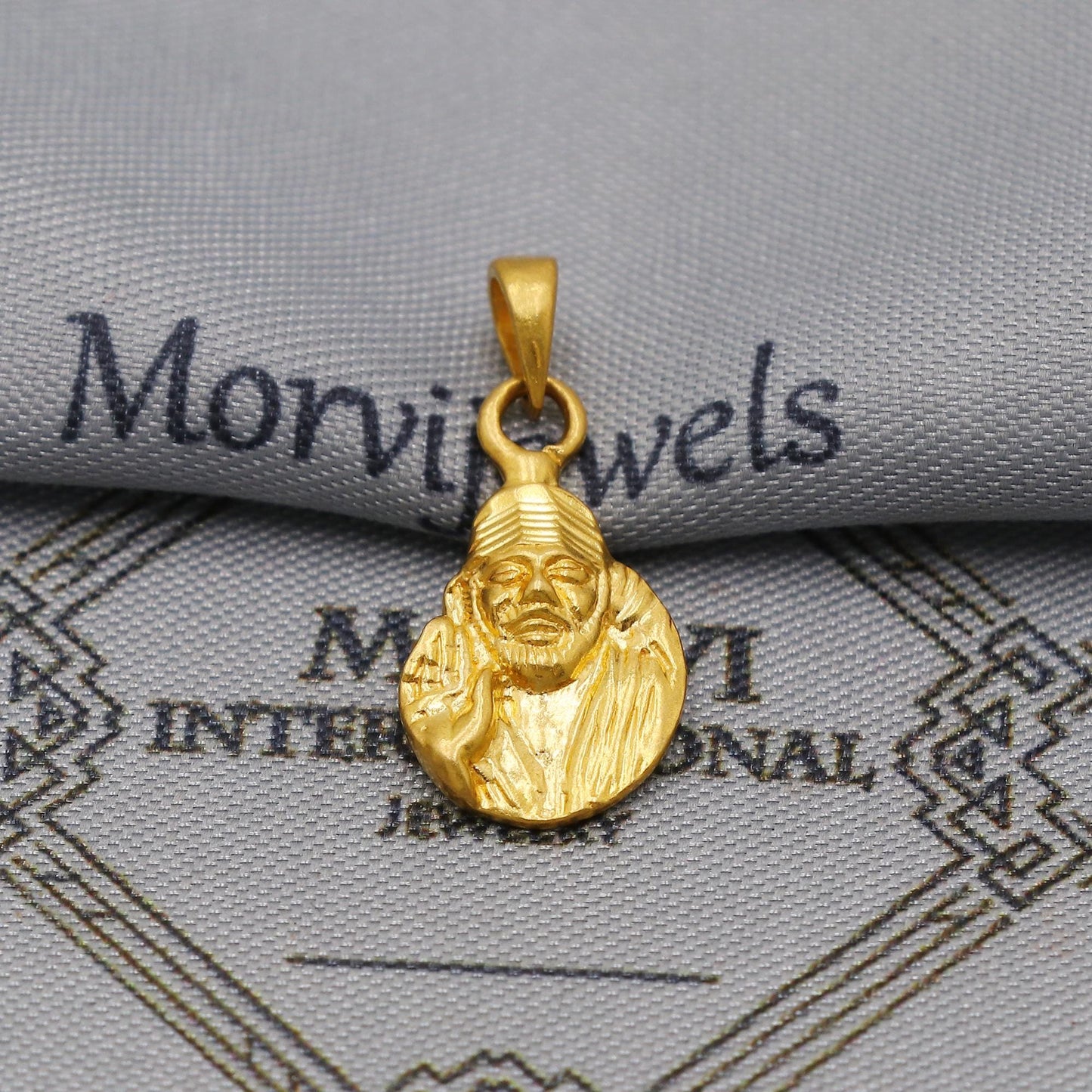 Lord Sai Baba - 22k Yellow Gold Locket Pendant Jewelry, Indian God Locket, Handmade Jewelry For Good Health and wealth, K6269