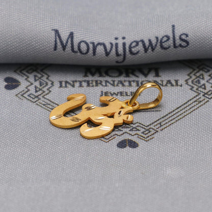 22k Gold Om Amulet Pendant: Handmade Hindu Jewelry