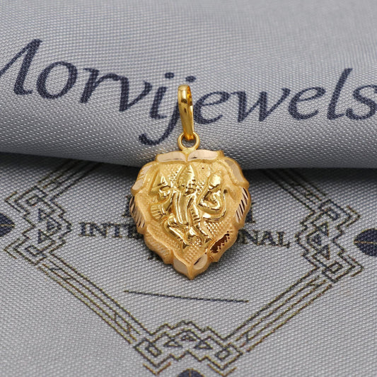 20k 18k Yellow Gold Hanuman Pendant: Indian God Jewelry