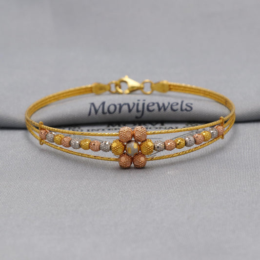 22k Gold Bangle Bracelet: Twisted Wire Design, Flexible Jewelry