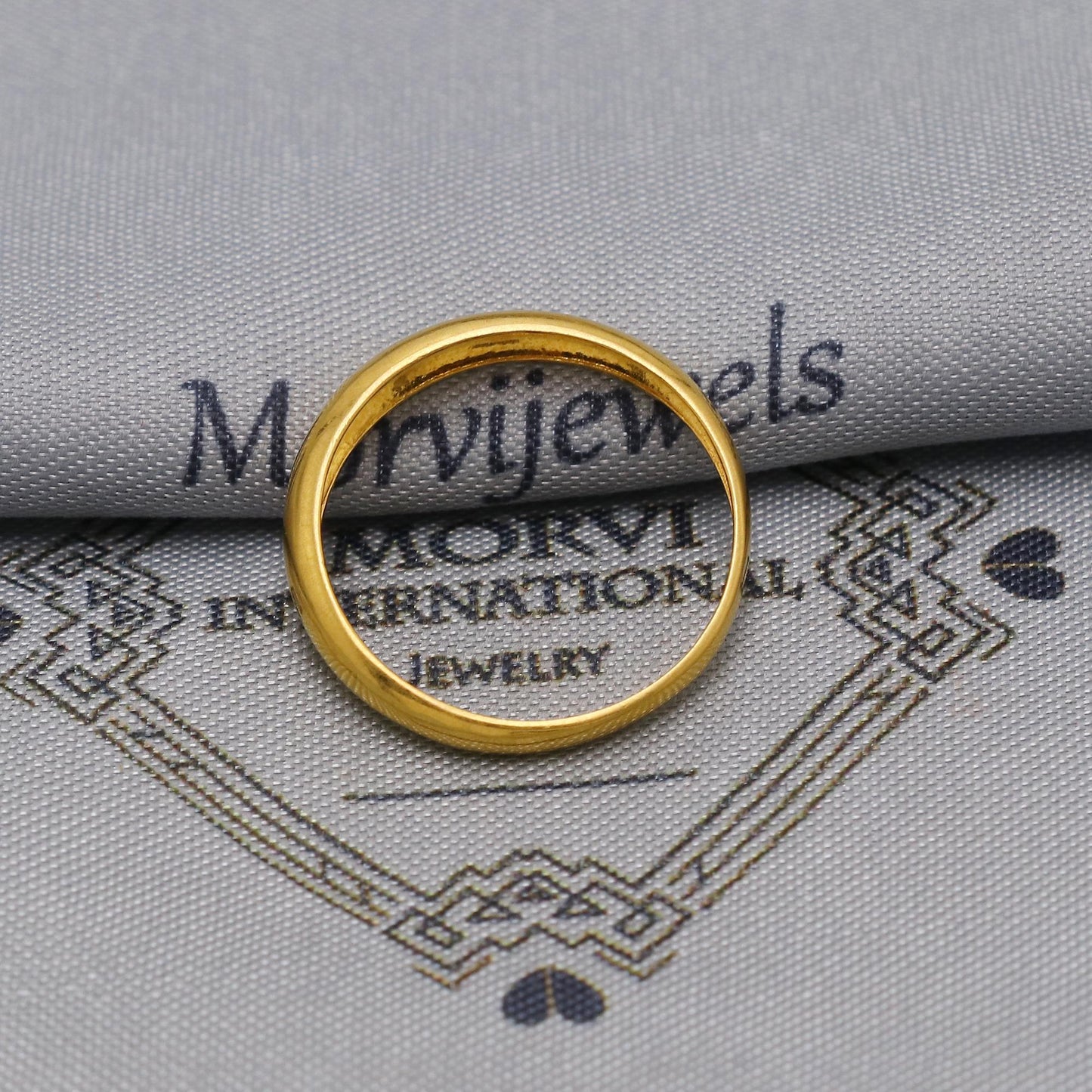 Handmade 22k Solid Gold Band Ring: Hand Carved Real Gold