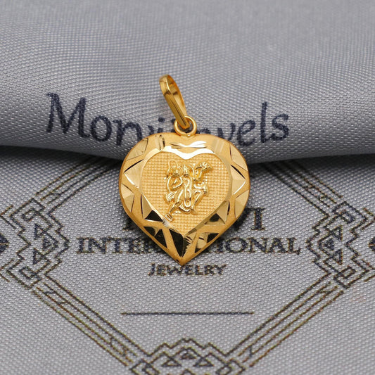 20k Yellow Gold Hindu Lord Hanuman Pendant: Indian God Jewelry