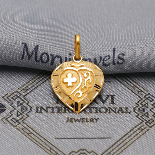 20k  Yellow Gold Pendant: Lightweight Indian Jewelry