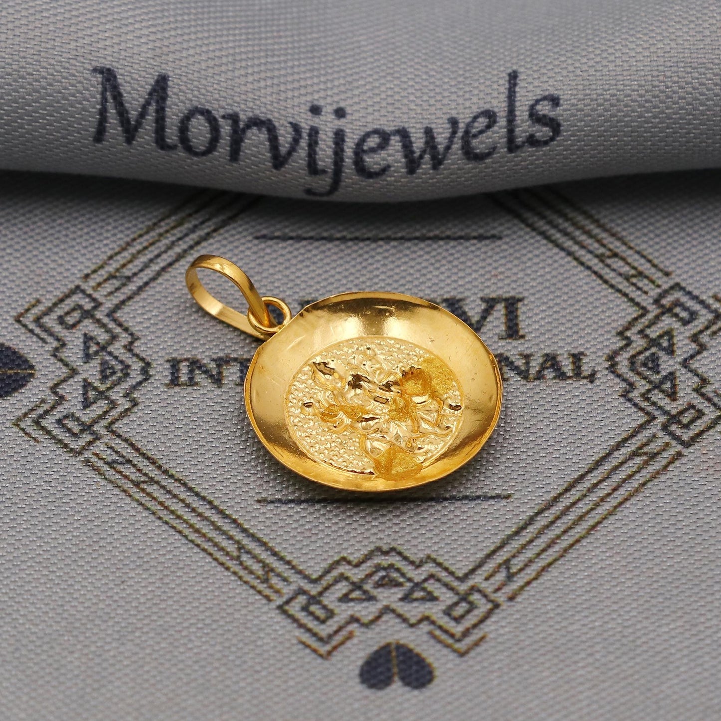 20k Gold Maa Durga Pendant: Indian Hindu Goddess Jewelry
