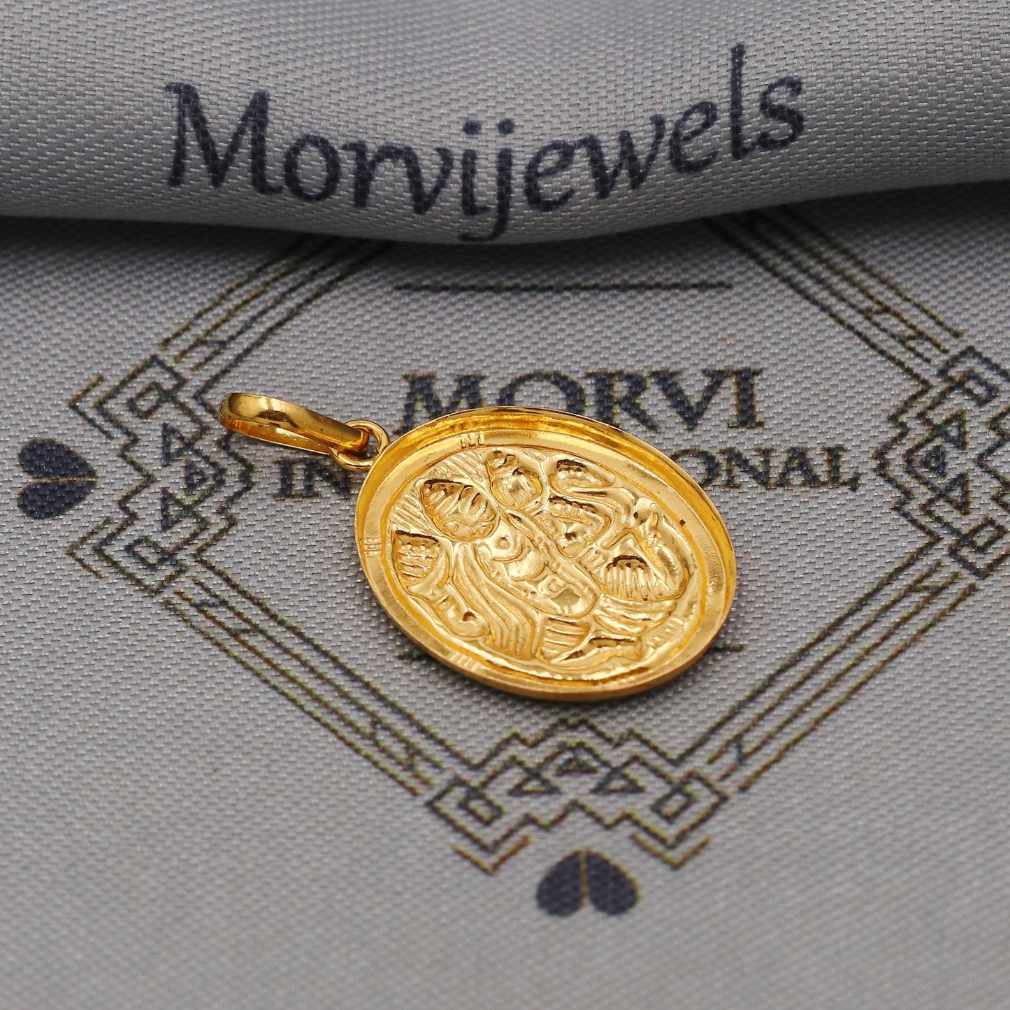 20k Yellow Gold Hanuman Pendant: Indian God Jewelry