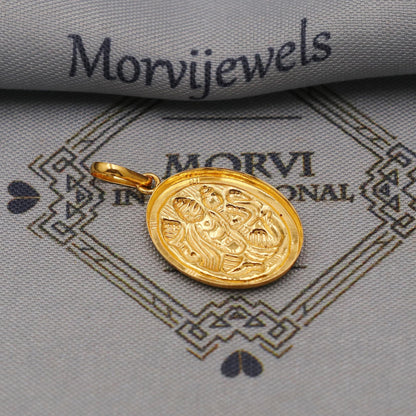 20k Yellow Gold Hanuman Pendant: Indian God Jewelry