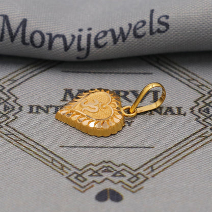 20k Gold Om Pendant: Lightweight Indian Jewelry Gift