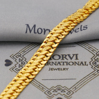 22k Gold Link Chain Bracelet For Women: Handmade Indian Style Jewelry, K6353