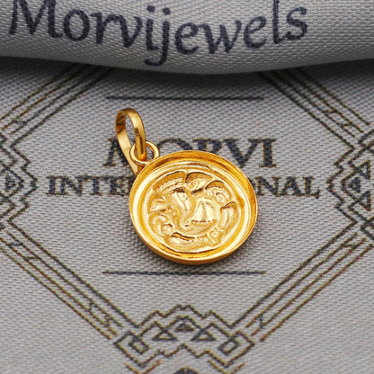 20k 18k Yellow Gold Ganesha Pendant: Lord Ganeshji Indian Hindu God Jewelry Gift, K6367
