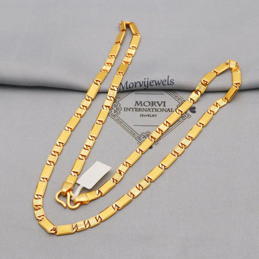 Beautiful 22k Yellow Gold Chain Necklace Gift , all sizes, 22k karat 22kt 22ct Indian Gold Handmade chain necklace Jewelry for gift, K6388