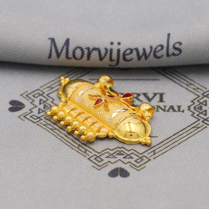 Pure 22k Gold Pendant Jewelry, Traditional Indian Vintage design Gold Jewelry, K6400