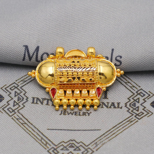 Pure 22k Gold Pendant Jewelry, Traditional Indian Vintage design Gold Jewelry, K6401