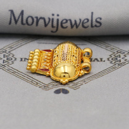 Pure 22k Gold Pendant Jewelry, Traditional Indian Vintage design Gold Jewelry, K6401