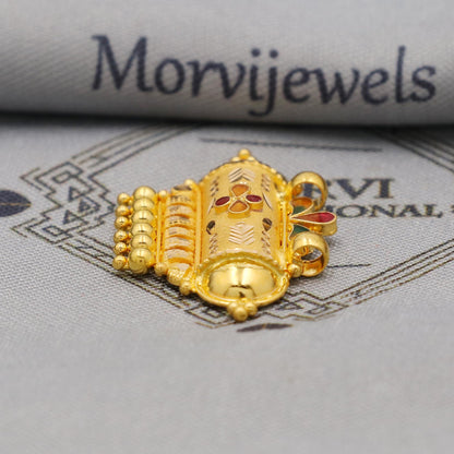Pure 22k Gold Pendant Jewelry, Traditional Indian Vintage design Gold Jewelry, K6402