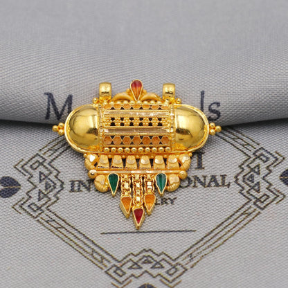 Pure 22k Gold Pendant Jewelry, Traditional Indian Vintage design Gold Jewelry, K6403