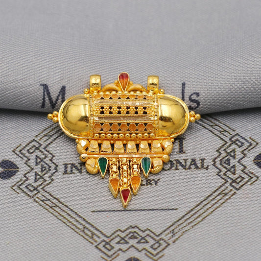 Pure 22k Gold Pendant Jewelry, Traditional Indian Vintage design Gold Jewelry, K6403