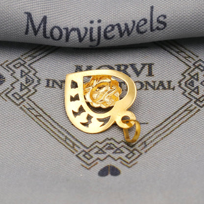 20k 18k Yellow Gold Ganesha Pendant: Lord Ganeshji Indian Hindu God Jewelry Gift, Light weight thin locket in pure gold, K6424