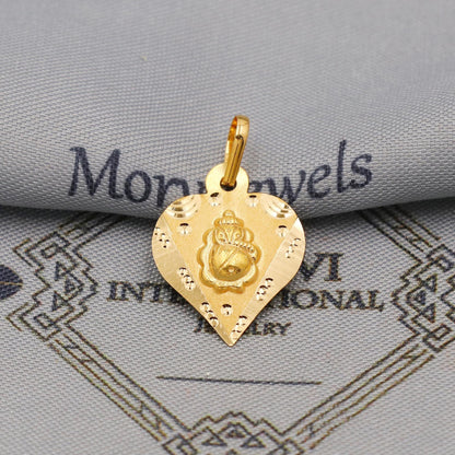 20k 18k Yellow Gold Ganesha Pendant: Lord Ganeshji Om Indian Hindu God Jewelry Gift, Light weight thin locket in pure gold, K6434