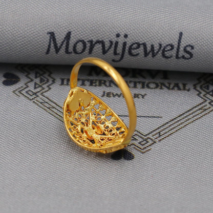 Intricate 22k Yellow Gold Ring, K6122