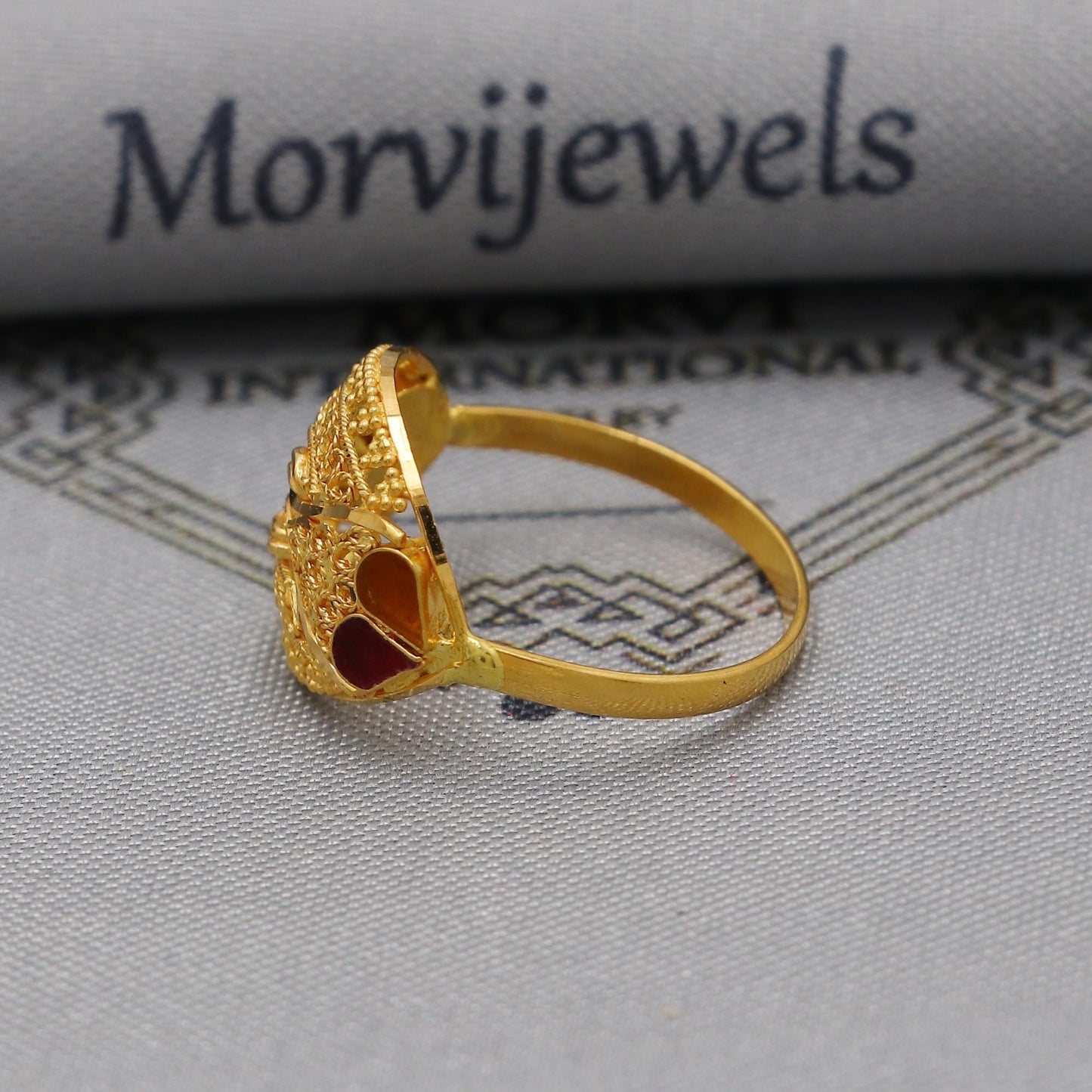 Intricate 22k Yellow Gold Ring, K6122