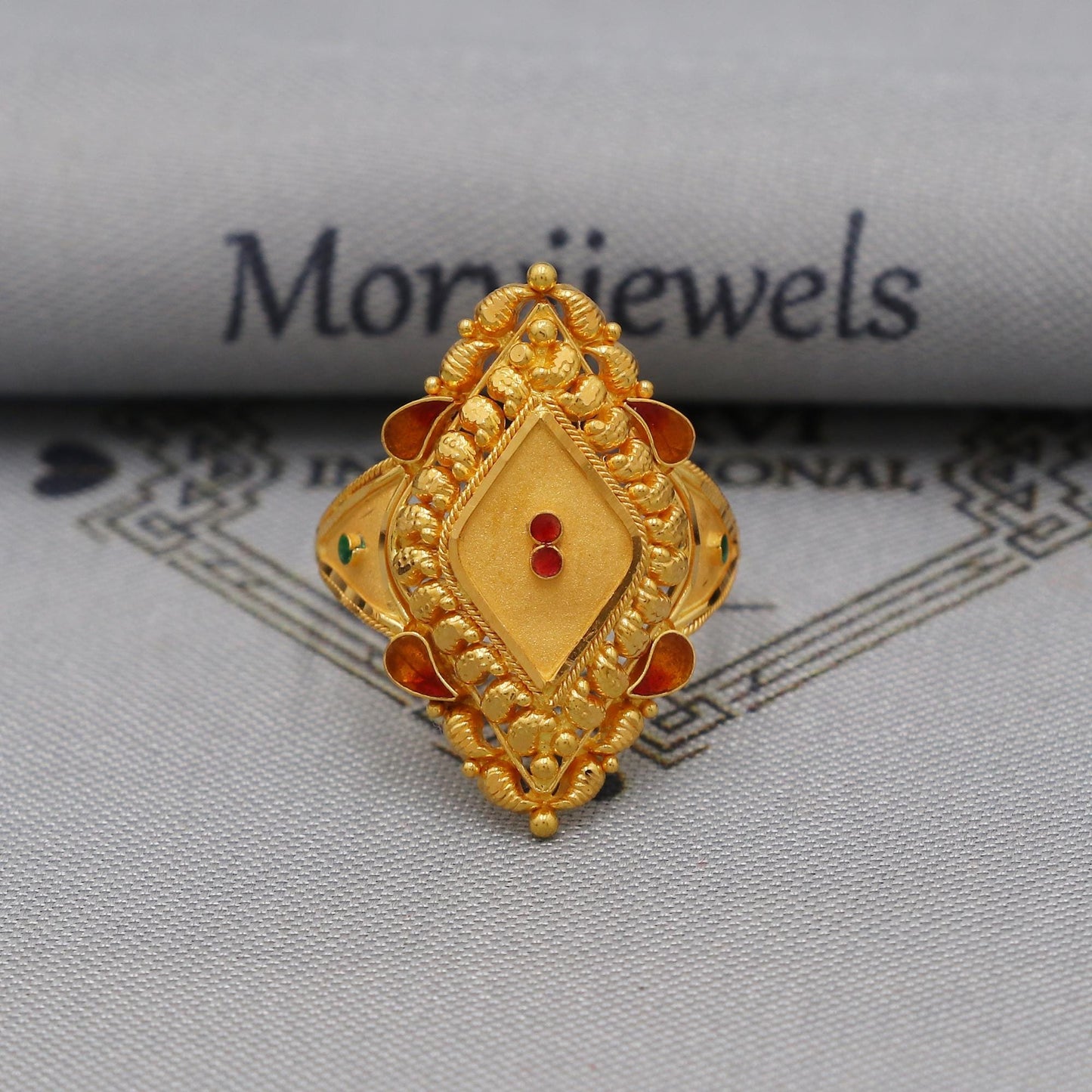 22k Gold Gold Ring, Vintage Designer Solid Gold 22k Ring, Rajasthani Indian Jewelry, Beautiful Women Gold Handmade Ring Jewelry, K6127