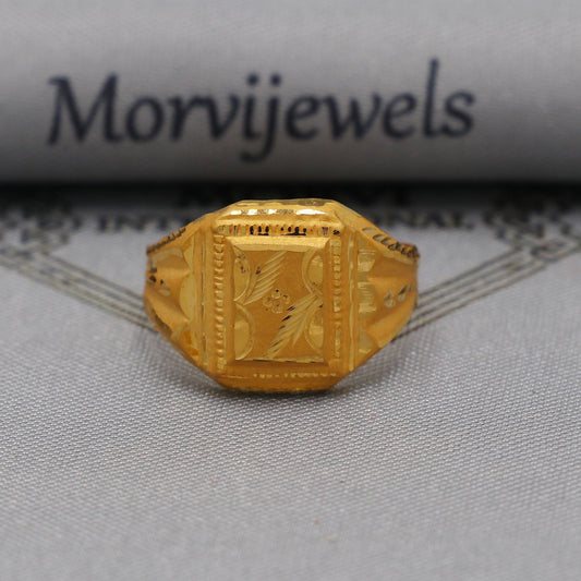 22k Gold Gold Ring, Vintage Designer Solid Gold 22k Ring, Rajasthani Indian Jewelry, Beautiful Women Gold Handmade Ring Jewelry, K6130