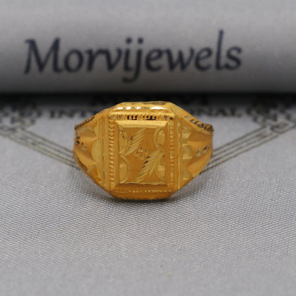 22k Gold Gold Ring, Vintage Designer Solid Gold 22k Ring, Rajasthani Indian Jewelry, Beautiful Women Gold Handmade Ring Jewelry, K6130