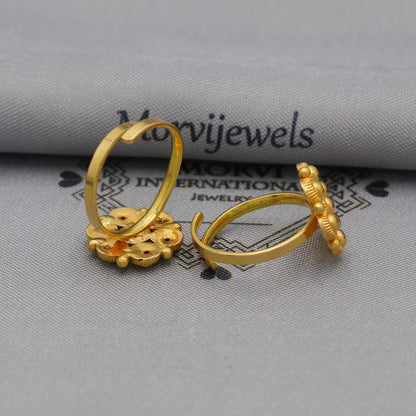 Pure 22k Solid Gold toe ring indian bichiya , Handmade gold toe ring pair for leg, gold toe finger jewelry, real gold bichiya Gift, K6132