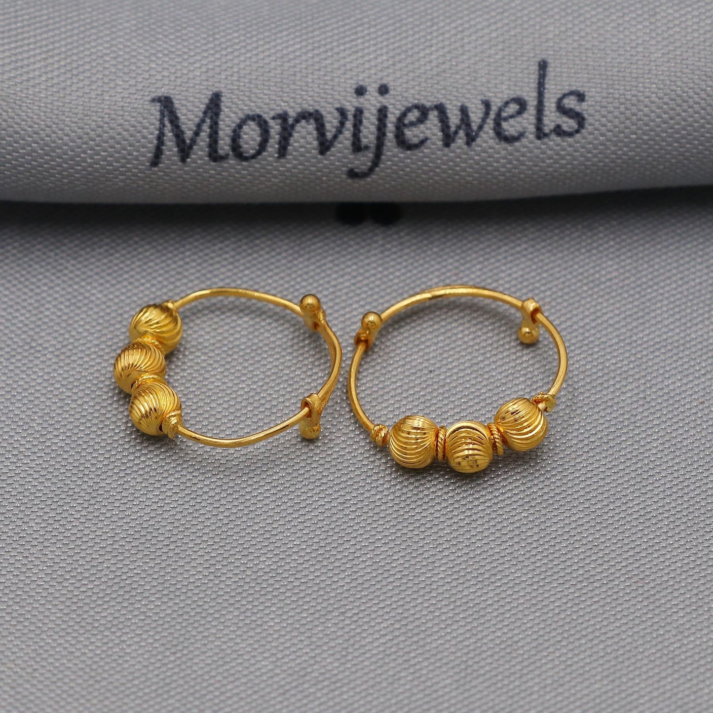 22k gold toe ring leg finger ring pair beads style, indian handmade gold jewelry for gift, K6133
