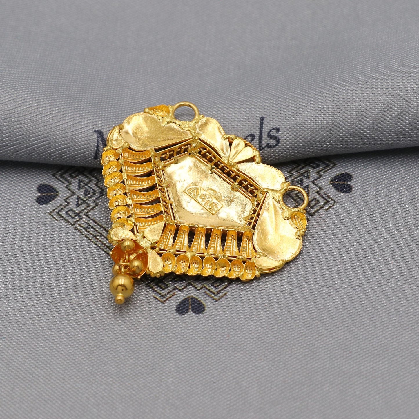 22k Yellow Gold Mangalsutra Pendant Necklace Handmade Indian Handmade Vintage Antique Design Jewelry, K6137