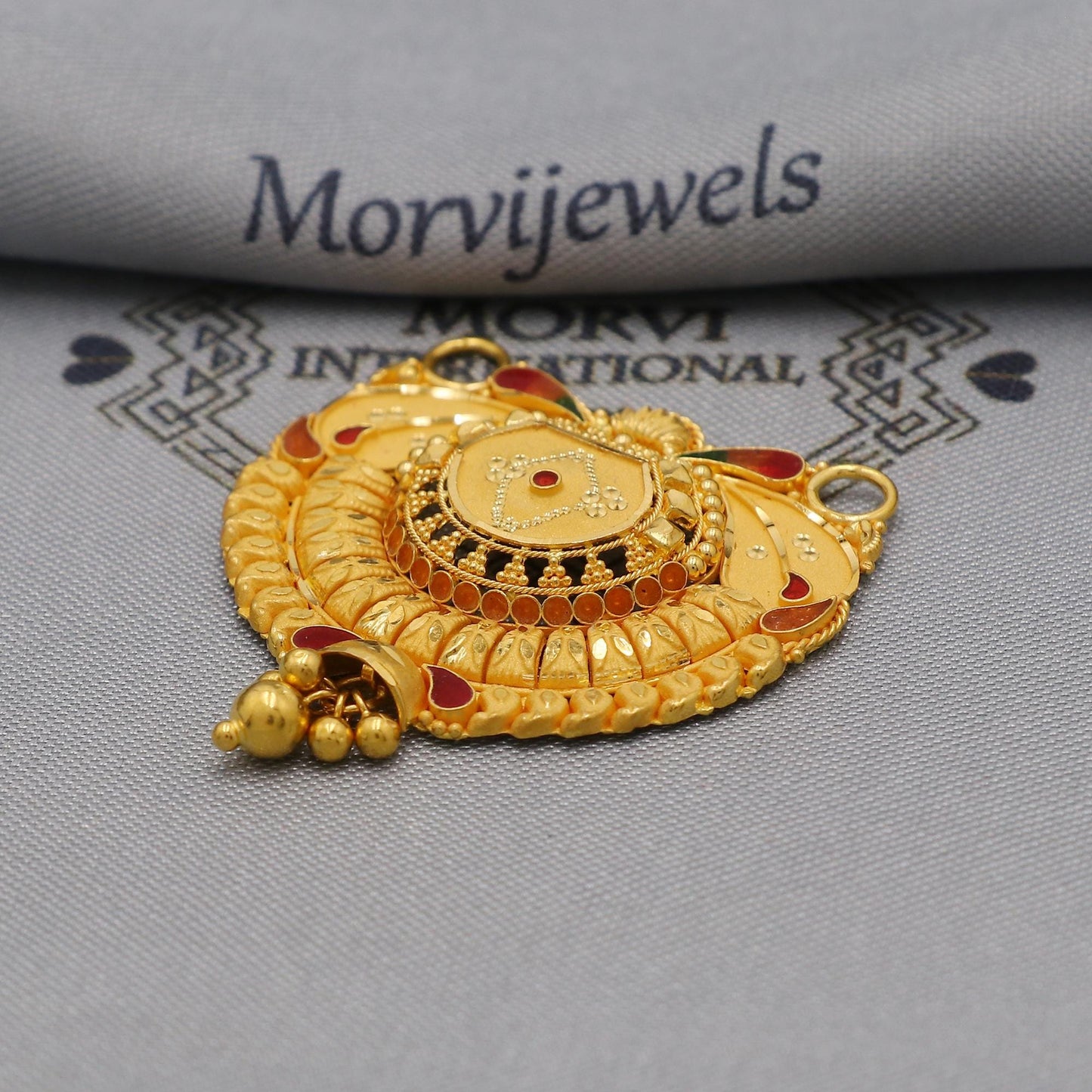 22k Yellow Gold Mangal sutra Pendant Handmade Indian Handmade Vintage Antique Design Jewelry, K6138