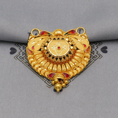22k Yellow Gold Mangal sutra Pendant Handmade Indian Handmade Vintage Antique Design Jewelry, K6138