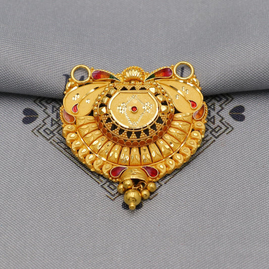 22k Yellow Gold Mangal sutra Pendant Handmade Indian Handmade Vintage Antique Design Jewelry, K6138