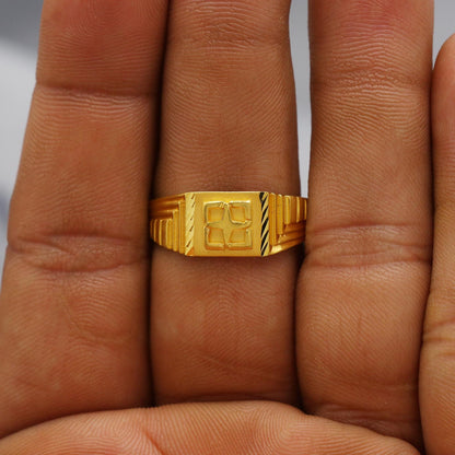 Star Solid Gold 22k Indian Ring Handmade Jewelry, Wedding Carved Engraved men women Ring Traditional Design, Authentic Indian Jewelry, K6148