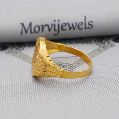 Engraved 22k Gold Handmade Ring Jewelry, K6161