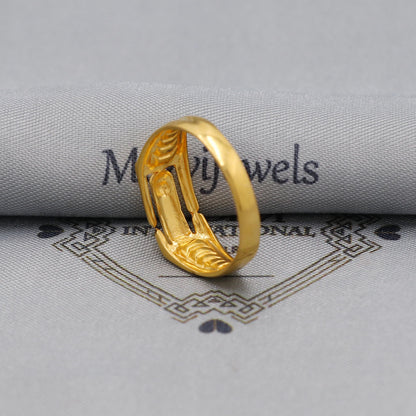 Real 22k Gold Party Wear Handmade Ring, K6162