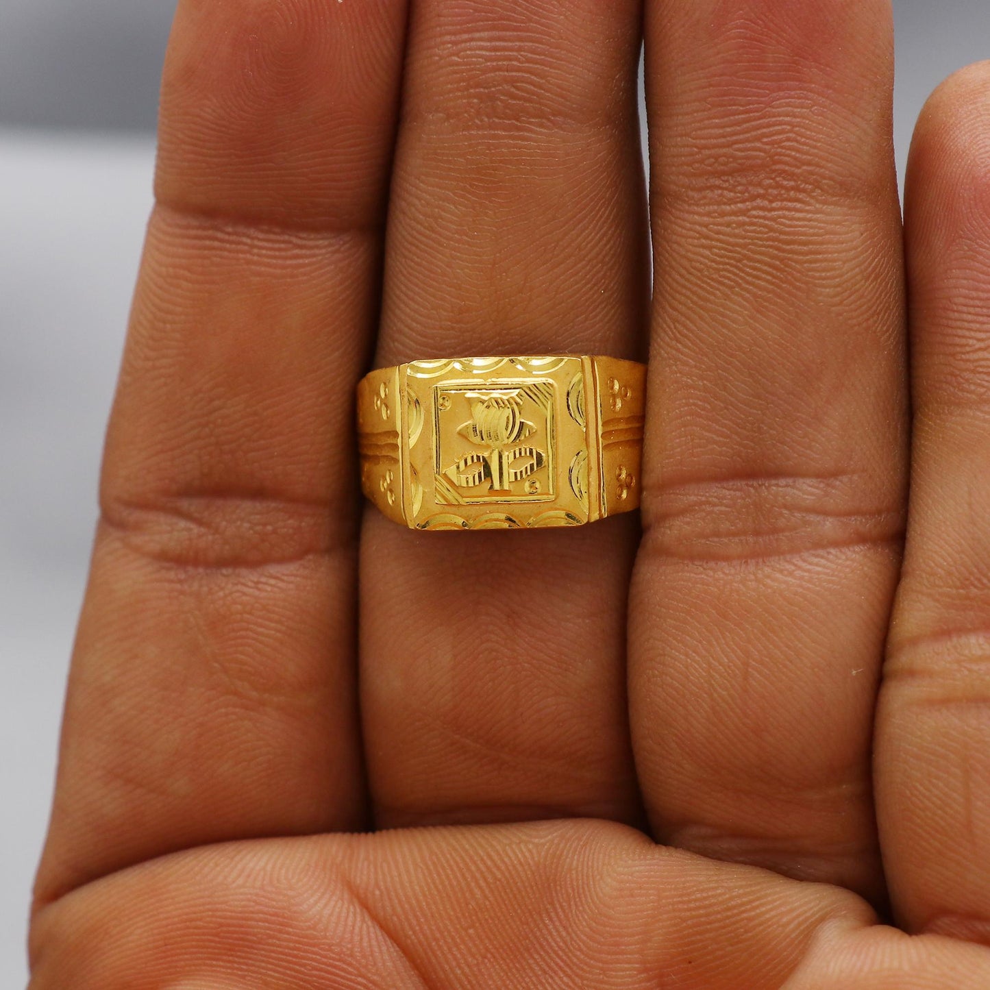 22k Gold Gold Ring, Vintage Antique Solid Gold 22k Ring, Indian Jewelry, Beautiful Gold Handmade Ring Jewelry, K6164
