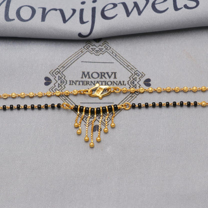 Indian 22k gold chain mangalsutra necklace with diamond cut gold beads and black beads, Wife Jewelry, Mangal Sutra Gifts for Wife, K6481