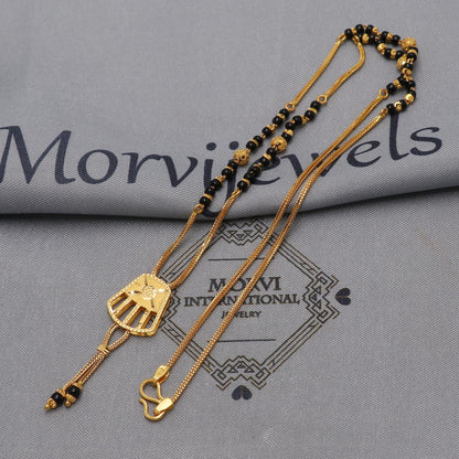 Indian 22k gold chain mangalsutra chain necklace with gold beads and black beads, Wife Jewelry, Mangal Sutra Gifts for Wife, K6482