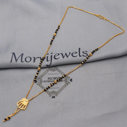 Indian 22k gold chain mangalsutra chain necklace with gold beads and black beads, Wife Jewelry, Mangal Sutra Gifts for Wife, K6482