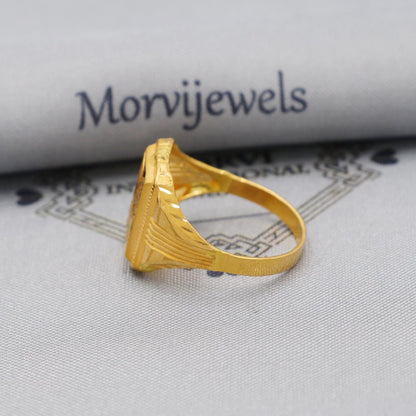 Solid 22k Yellow Gold Ring Size 6 7 8 and All Size, 22k Gold Handmade Ring, Indian Gold Ring, K6170