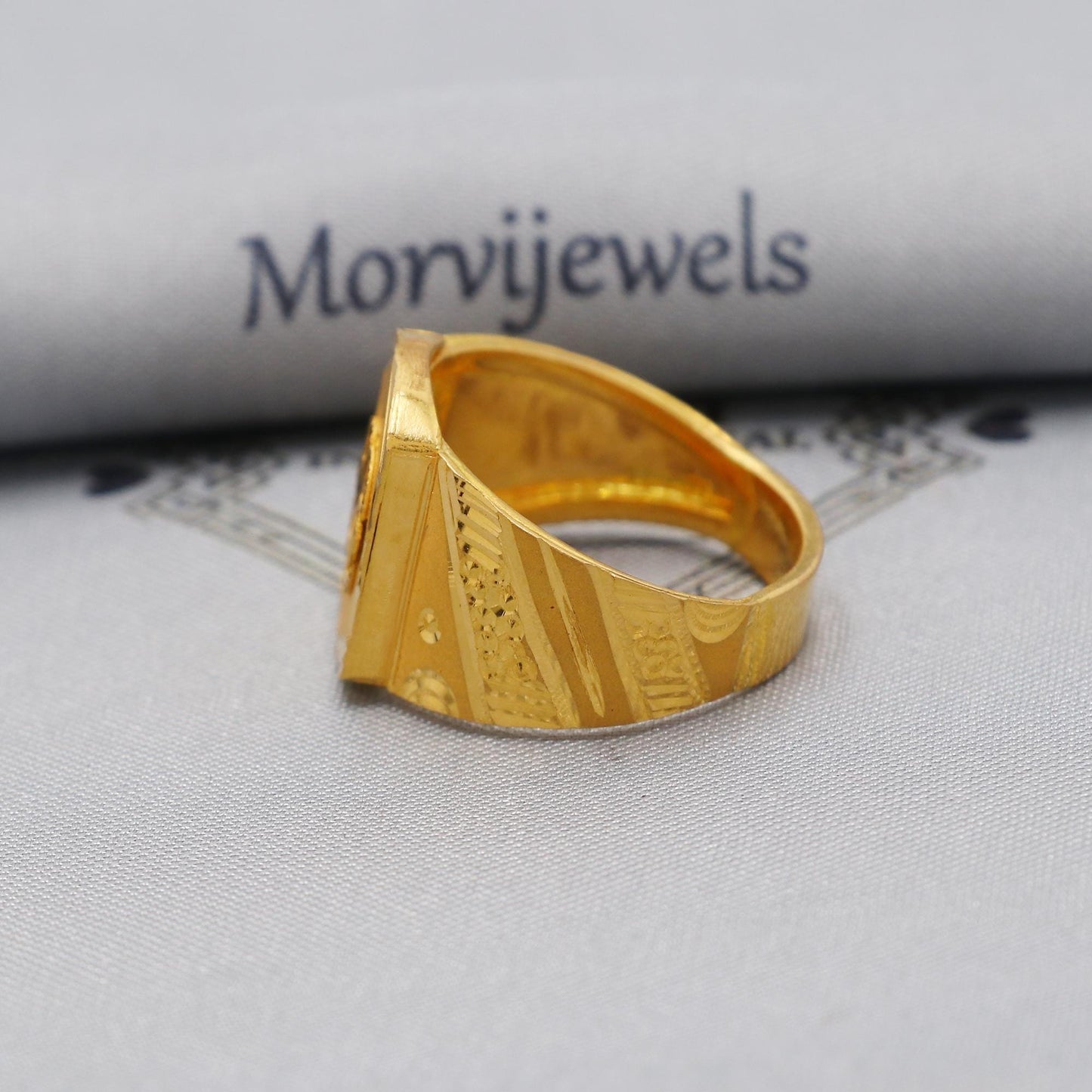 Flower Solid 22k Yellow Gold Ring Size 6 7 8 and All Size, 22k Gold Handmade Ring, Indian Gold Ring, K6173