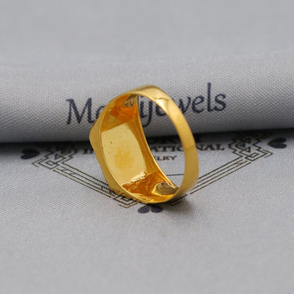 Flower Solid 22k Yellow Gold Ring Size 6 7 8 and All Size, 22k Gold Handmade Ring, Indian Gold Ring, K6174
